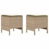vidaXL 2 pz Poggiapiedi da Giardino Rattan in PE Beige e Crema