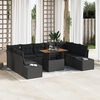 vidaXL Set Divano da Giardino 10 pcs Nero Poly Rattan