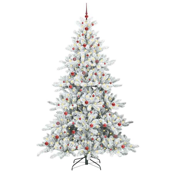 vidaXL Albero di Natale Artificiale con Rami Pieghevoli Bianco 240 cm