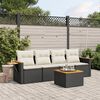 vidaXL Set Divani da Giardino 5 pz con Cuscini in Polyrattan Nero