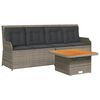 vidaXL Set Divani da Giardino 3 pz con Cuscini in Polyrattan Grigio