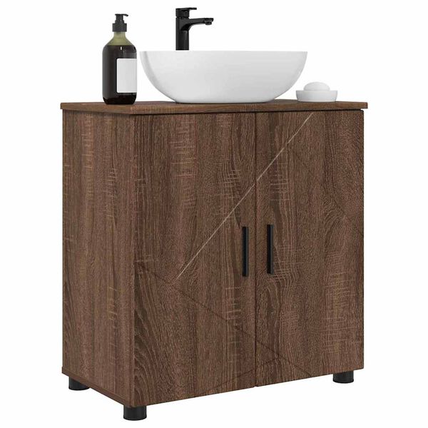 vidaXL Mobile da Bagno con porta Rovere Marrone 61 x 35 x 64 cm