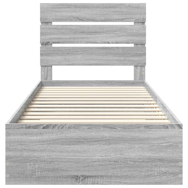 vidaXL Struttura del letto Grigio Sonoma 90 x 200 cm Legno multistrato