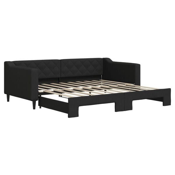 vidaXL Divano Letto con Letto Estraibile Nero 90x190 cm in Tessuto
