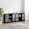 vidaXL Libreria con Ante Nera 204x37x75 cm in Legno Multistrato