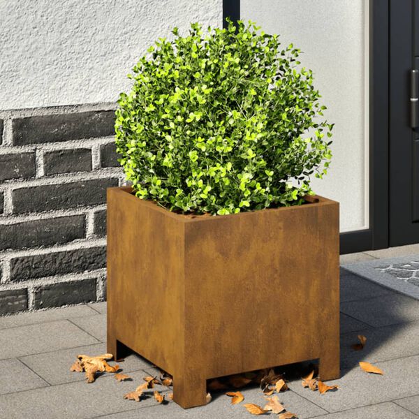 vidaXL Fioriere da Giardino 2 pz 30x30x30 cm in Acciaio Corten