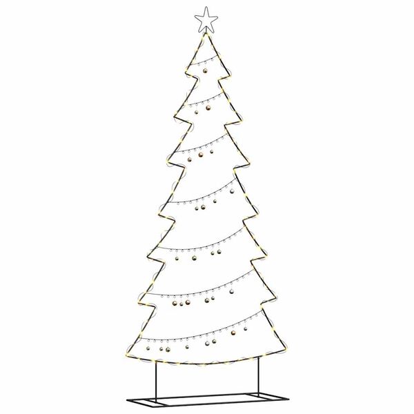 vidaXL Albero di Natale in metallo con supporto Nero 210 cm Acciaio