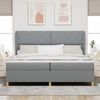 vidaXL Letto a molle con materasso Grigio chiaro 200 x 200 cm Tessuto