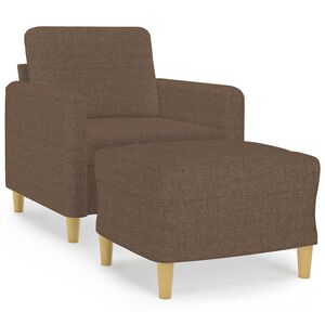 vidaXL Poltrona con Poggiapiedi Marrone 60 cm in Tessuto
