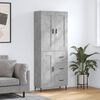 vidaXL Credenza Grigio Cemento 69,5x34x180 cm in Legno Multistrato