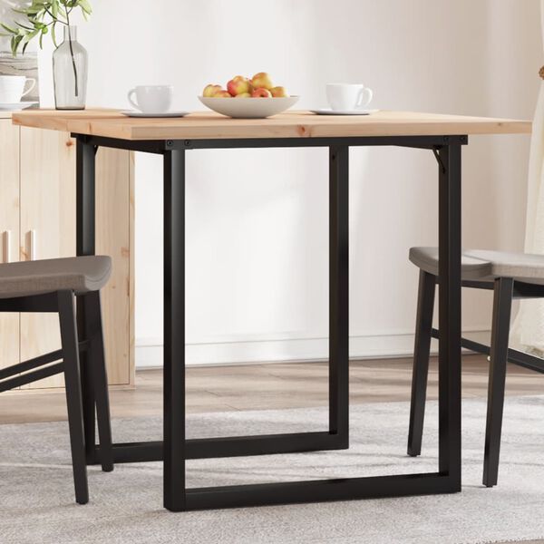 vidaXL Tavolo da Pranzo Telaio a O 90x90x75,5 cm Legno Pino e Acciaio