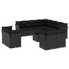 vidaXL Set Divani da Giardino 12 pz con Cuscini Nero in Polyrattan