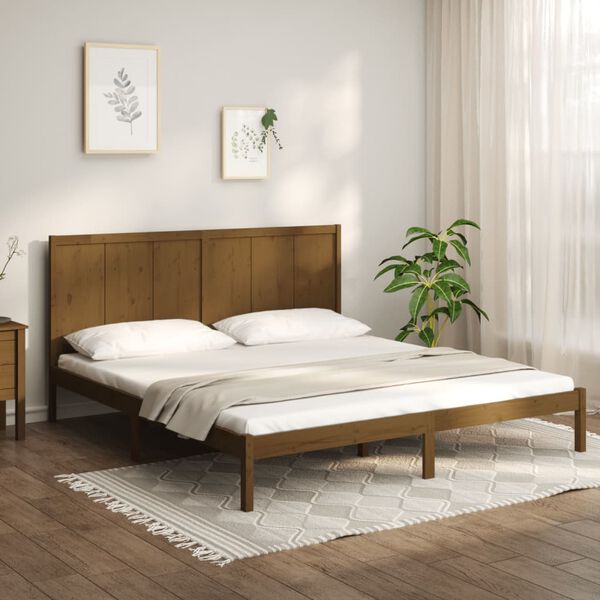 vidaXL Giroletto ambra in Legno Massello di Pino 200x200 cm