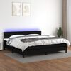 vidaXL Letto a Molle Materasso e LED Nero 200x200cm in Tessuto
