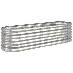 vidaXL Letto Giardino Acciaio Zincato 152x40x36cm Argento