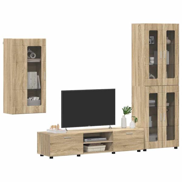 vidaXL Set mobile TV con porta FLORIN Rovere Sonoma Legno multistrato