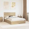 vidaXL Letto con Contenitore con testiera Rovere Sonoma 140 x 190 cm