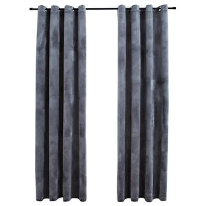 vidaXL Tende Oscuranti con Anelli 2 pz Antracite in Velluto 140x245 cm