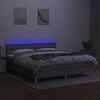 vidaXL Letto a Molle Materasso e LED Grigio Chiaro 160x200 cm Tessuto