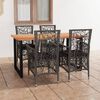 vidaXL Set da Pranzo per Giardino 5 pz con Cuscini Polyrattan Grigio