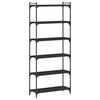 vidaXL Libreria a 6 Ripiani Nera 80x30x188 cm in Legno Multistrato