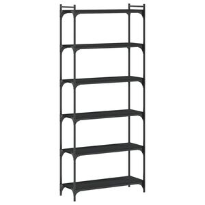 vidaXL Libreria a 6 Ripiani Nera 80x30x188 cm in Legno Multistrato
