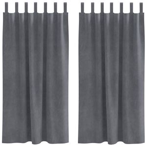 vidaXL Tende oscuranti 2 pz Grigio chiaro 140 x 175 cm Velluto