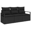 vidaXL Set Divano da Giardino 3 pz Nero polyrattan