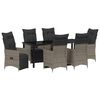 vidaXL Set da Pranzo per Giardino con cuscino 7 pcs Grigio polyrattan