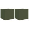 vidaXL Fioriere da Giardino 2 pz Verde Oliva 32x30x29 cm in Acciaio