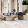 vidaXL Set Divano da Giardino 9 pz con Cuscini Beige in Polyrattan