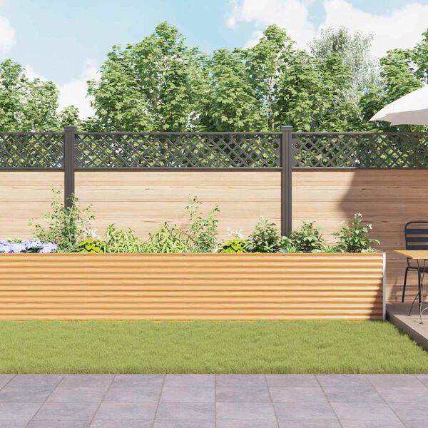 vidaXL Letto rialzato da giardino 485 x 50 x 68 cm Acciaio zincato