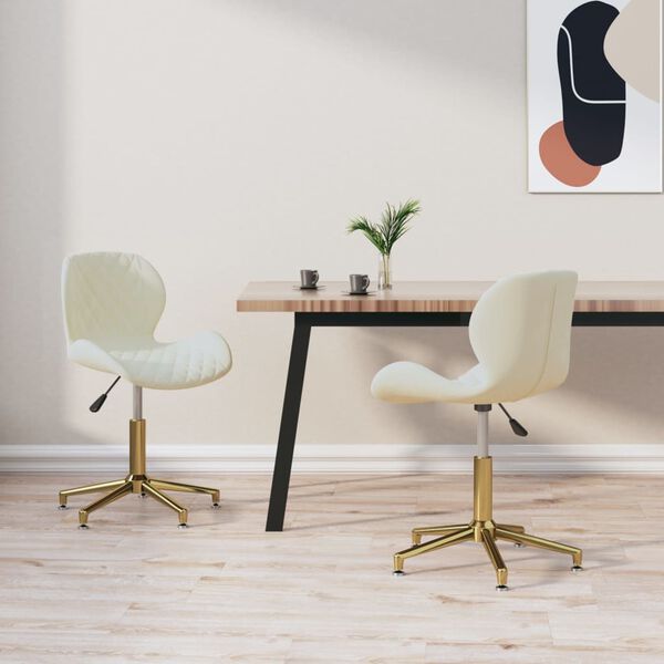 vidaXL Sedie da Pranzo Girevoli 2 pz Crema in Velluto