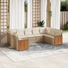 vidaXL Set Divano da Giardino 9 pz con Cuscini Beige in Polyrattan