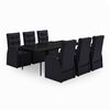 vidaXL Set da Pranzo da Giardino 7 pz con Cuscini Nero