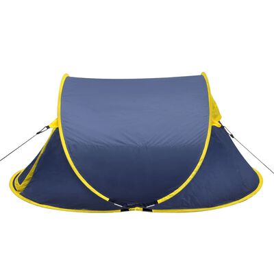 vidaXL Tenda da Campeggio Pop-up per 2 Persone Blu Marino/Giallo