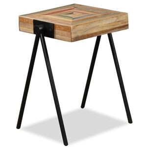vidaXL Tavolino Laterale in Legno Massello di Teak di Recupero