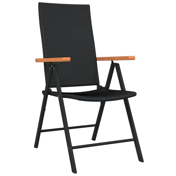 vidaXL Set da Pranzo da Giardino 7 pz Nero