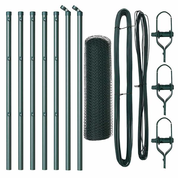 vidaXL Palo della recinzione Verde 10 x 0,5 m (rete da 13 mm)