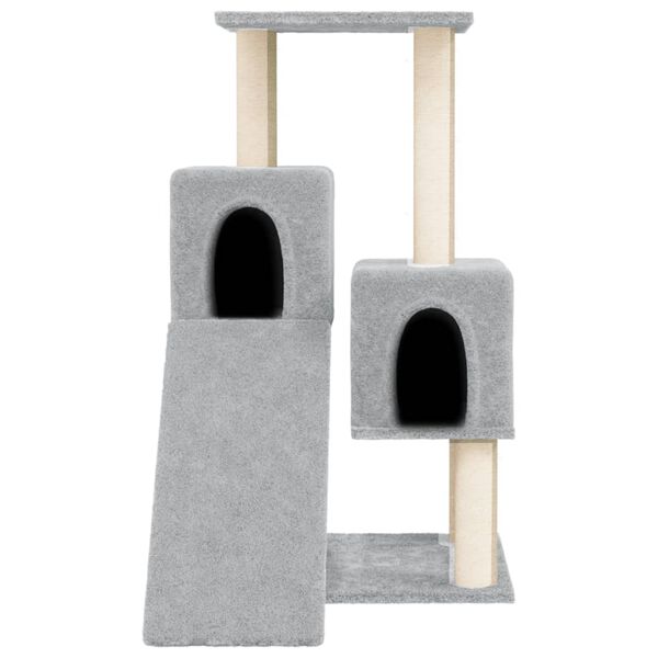 vidaXL Albero per Gatti con Tiragraffi in Sisal Grigio Chiaro 82 cm