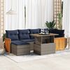 vidaXL Set Divani da Giardino con Cuscini 7pz Nero Polyrattan Acacia