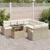 vidaXL Set Divano da Giardino 9 pcs Beige Rattan in Polipropilene