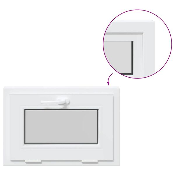 vidaXL Finestra Seminterrato RISOR 60x40 cm Tilt 3 Vetri Bianco