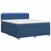 vidaXL Letto con Box Spring, Materasso e LED Blu 140 x 190 cm Tessuto