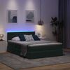 vidaXL Letto con contenitore e LED Verde Scuro 140 x 200 cm Velluto