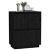 vidaXL Credenza Nera 60x34x75 cm in Legno Massello di Pino