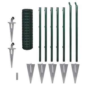 vidaXL Recinzione Euro in Acciaio 10x1 m Verde
