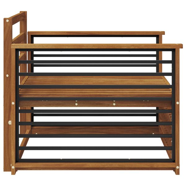 vidaXL 2 Pezzo Divano con Braccioli Legno di Acacia Massello Naturale