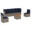 vidaXL Set Divani da Giardino 7 pz con Cuscini Grigio in Polyrattan