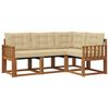 vidaXL Set di divani da esterno 4 pz Naturale e Beige